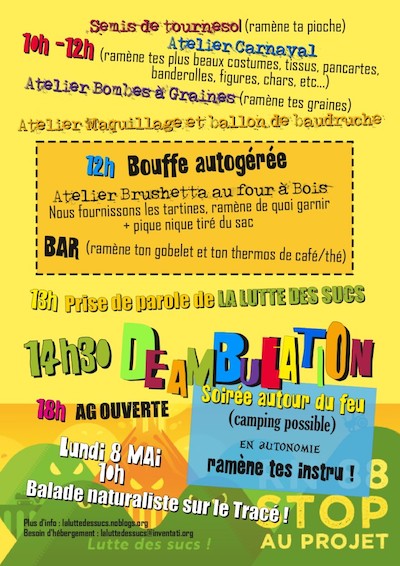 Programme du festival La Lutte des Sucs organisé les 7 et 8 mai en Haute-Loire.