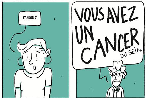 une femme interroge "pardon?" et se voit répondre "vous avez un cancer du sein"