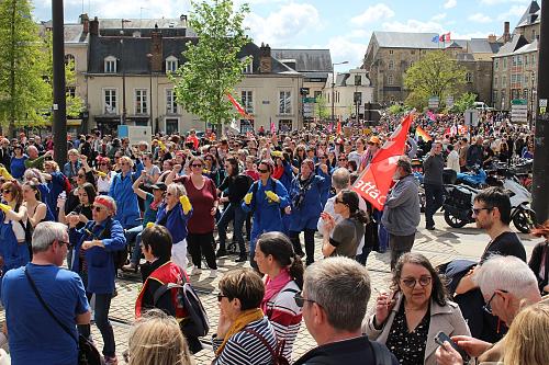  Manifestation du 1er mai 2023 au Mans pendant la mobilisation contre la réforme des retraites