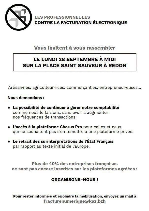 tract des professionnel·les contre la facturation électronique