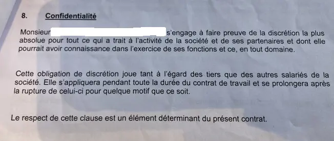 Les travailleurs des entreprises normandes d’Agrocare sont soumis à une clause de confidentialité stipulée dans leur contrat.