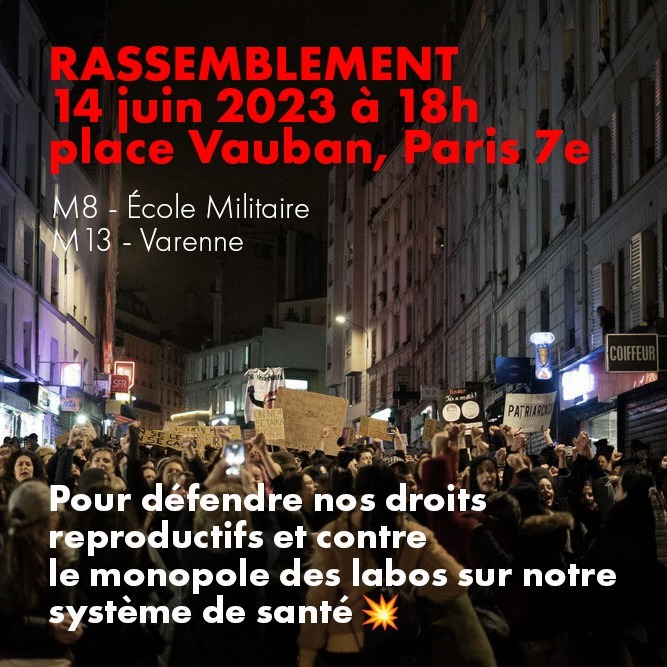 Appel au rassemblement le 14 juin 2023 à 18 h place Vauban à Paris.