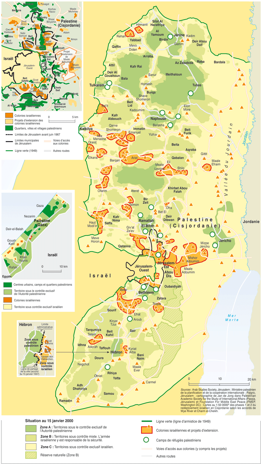 Carte de la colonisation en Cisjordanie
