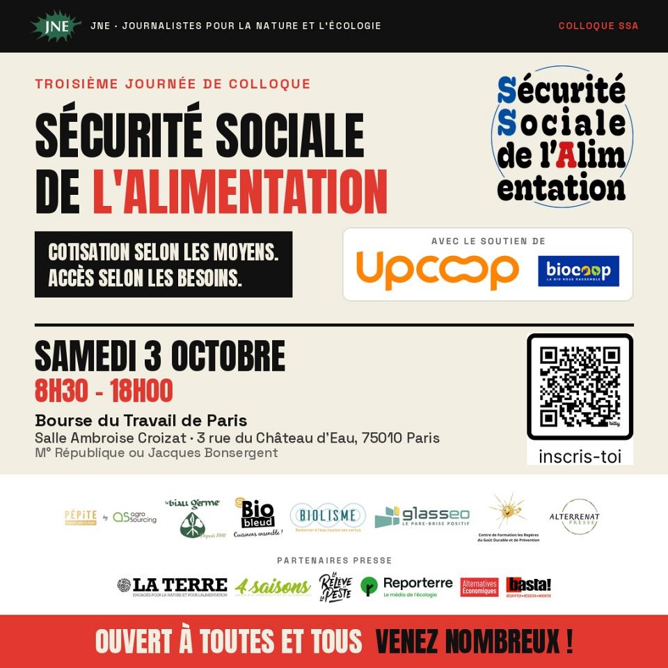invotation au colloque sécurité sociale de l'alimentation