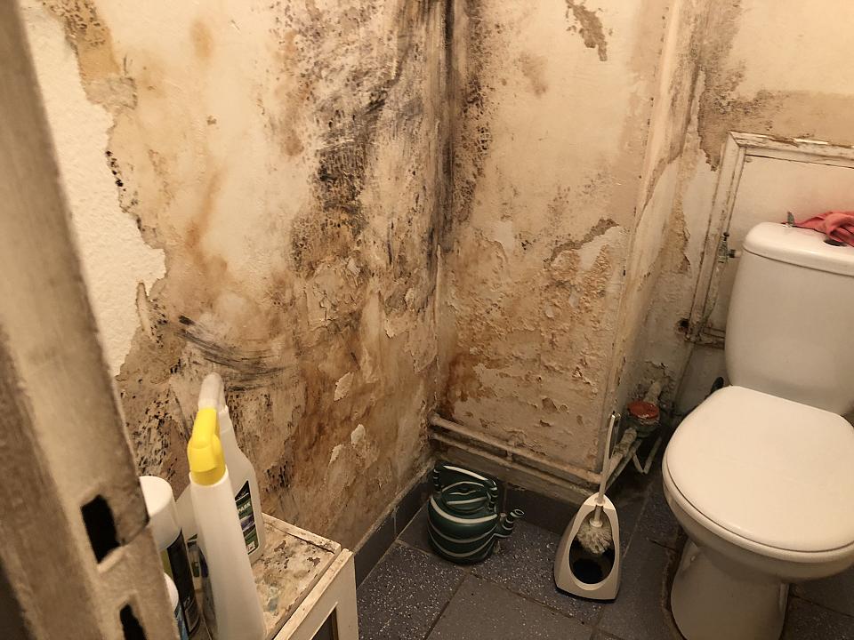 Les services d'hygiène de la mairie de Grigny vérifie l'état des logements avant qu'ils soient mis en location. Ici, les sanitaires d'un des appartements que les fonctionnaires ont visité.