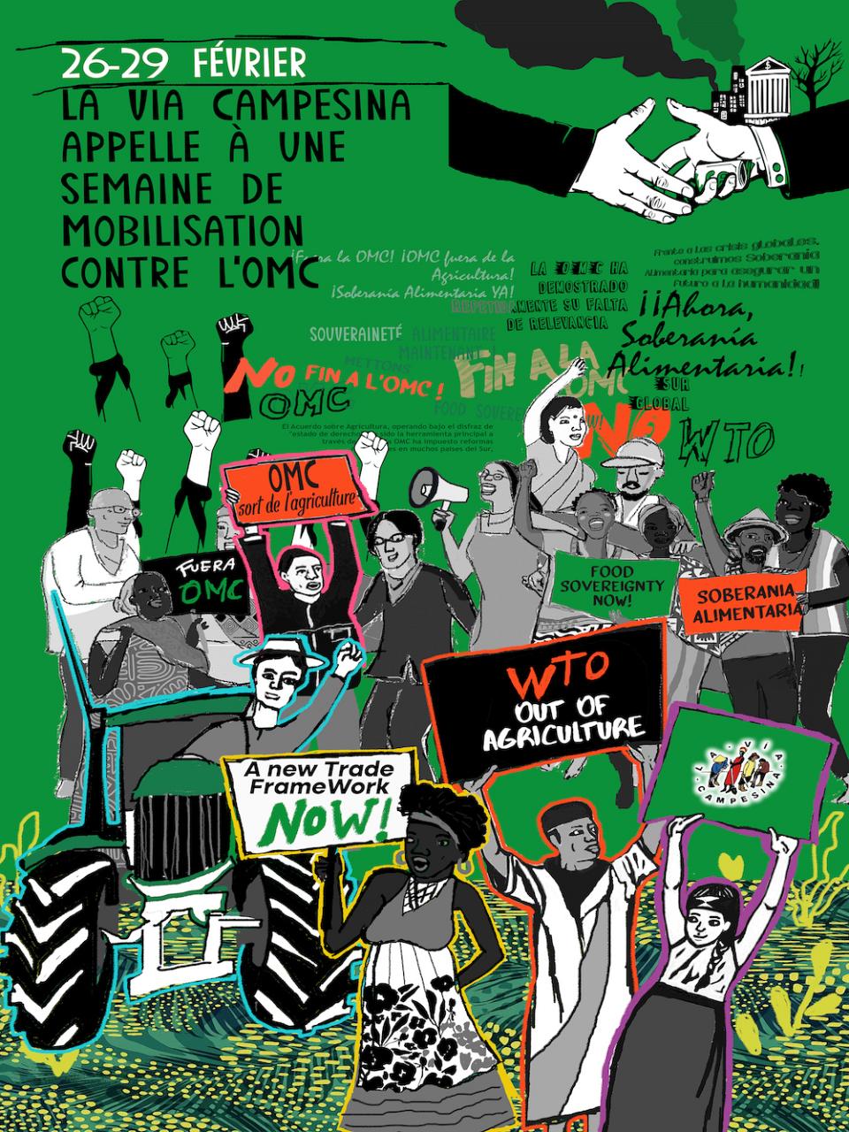 Affiche de mobilisation contre l'OMC