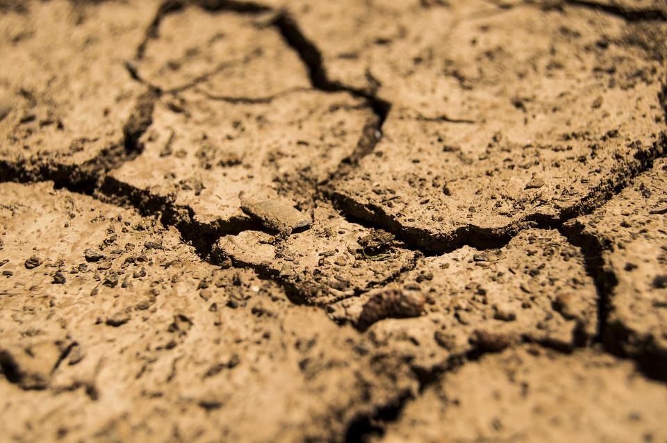 sols complètement asséchés
