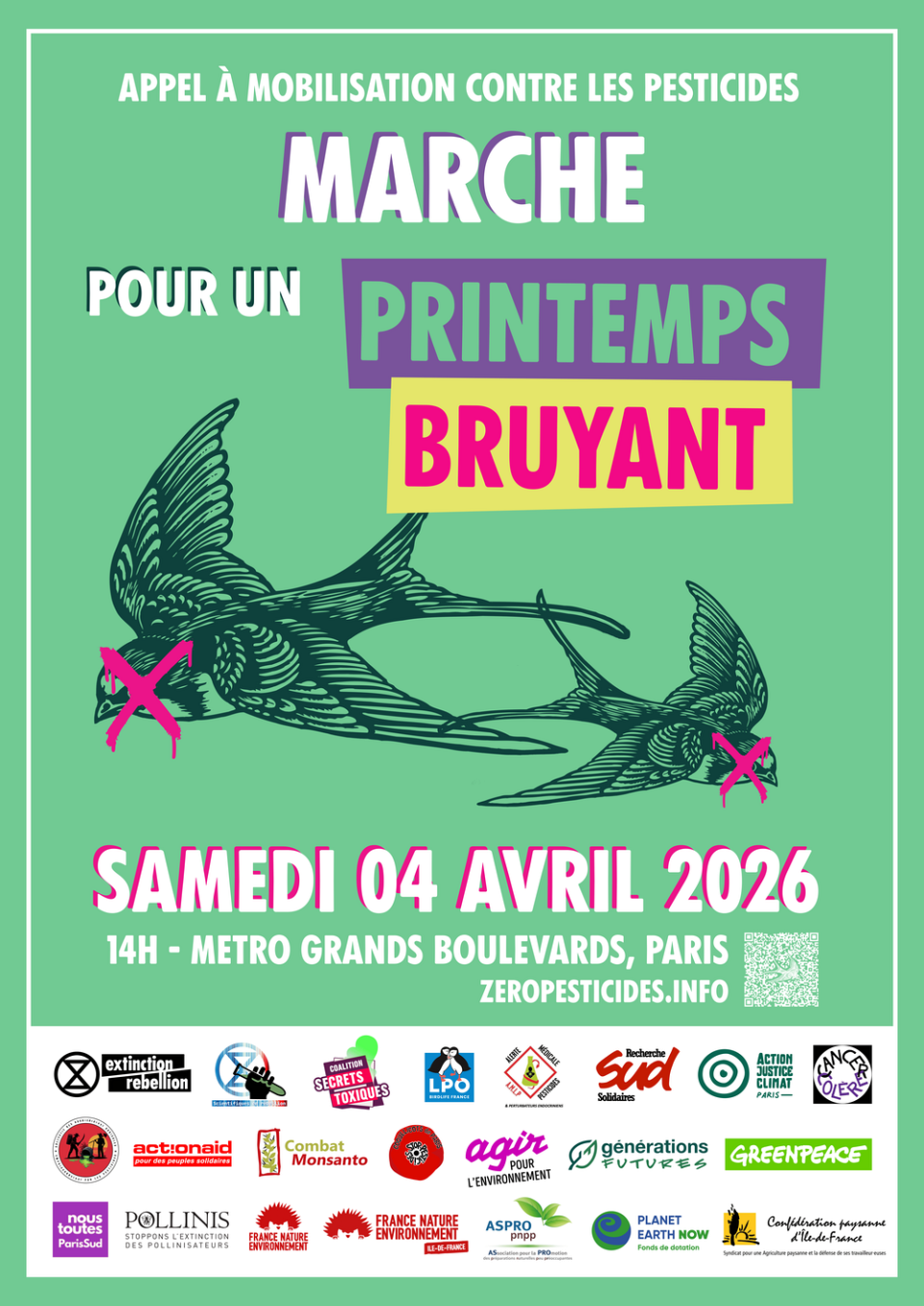 Affiche de l'événement Marche pour un printemps bruyant