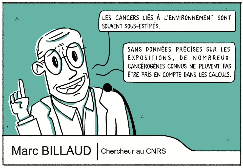 le chercheur marc billaud affirme que les cancers liés à l'environnement sons sous-estimés en raison de l'absence de données précises