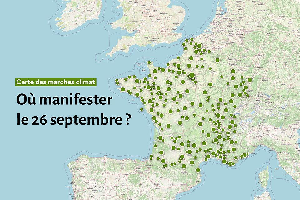 Carte des marches du 26 septembre pour le climat