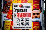 Affiche raciste de Civitas « organisons la remigration », avec des logos de chameaux et de barbus islamistes.